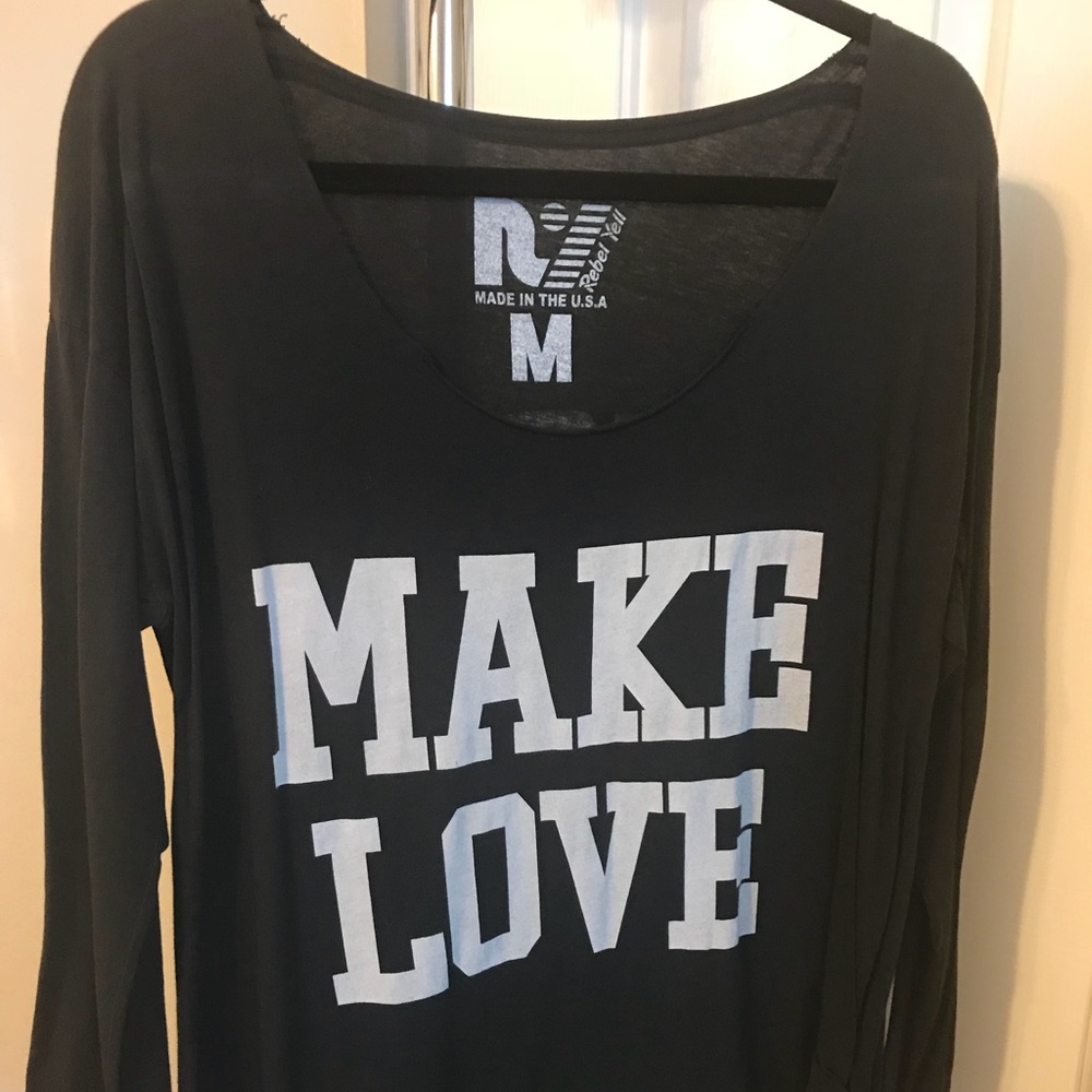 Rebel Yell “Make Love Not War” slouchy l/s tee